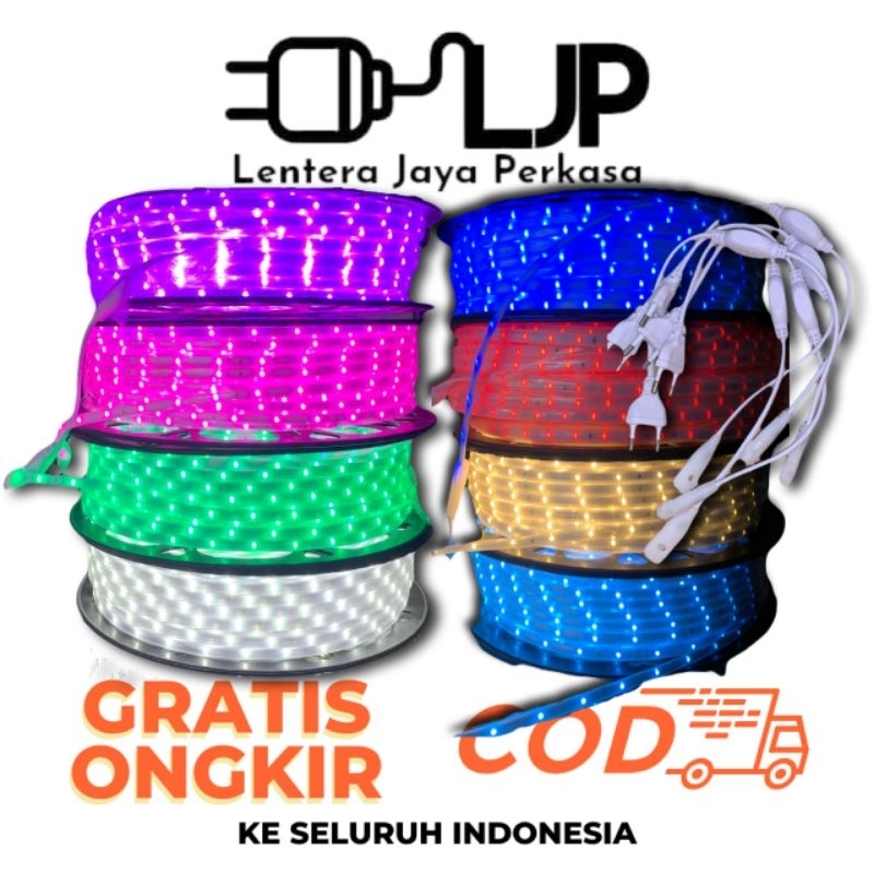 LAMPU LED STRIP SELANG 5050 100 METER 220 VOLT / LED DEKORASI / LED PLAFON / LAMPU POHON / LAMPU KAM