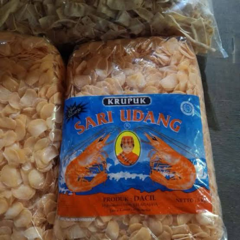 

1ball/5kg kerupuk sari udang dacil terbaik
