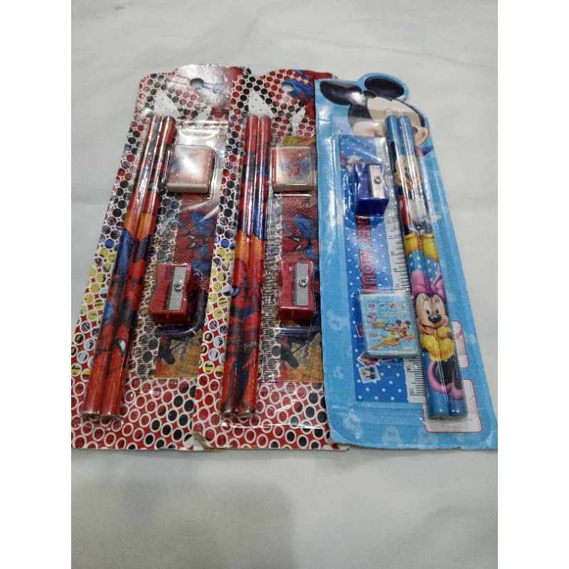 

Alat Tulis Set Stationary Set study set Sekolah 5 in 1 Pensil Set Karakter mini murah