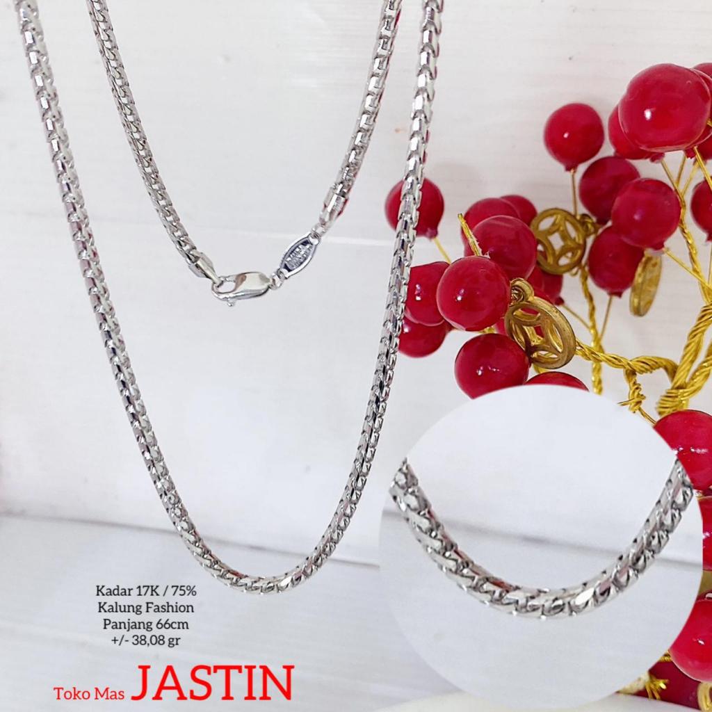 kalung panjang model franco emas 75%/17k