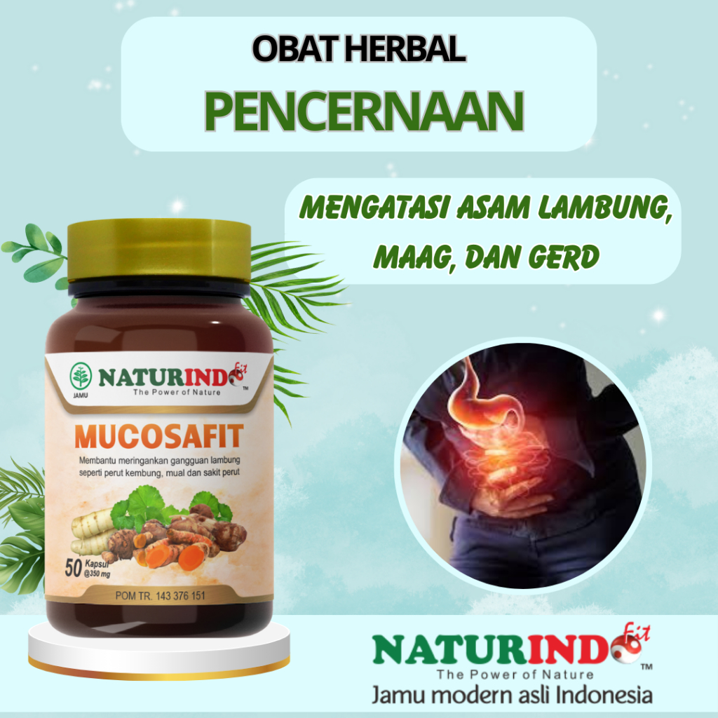 MUCOSAFIT OBAT ASAM LAMBUNG HERBAL ASAM LAMBUNG MAAG GERD HERBAL NATURINDO