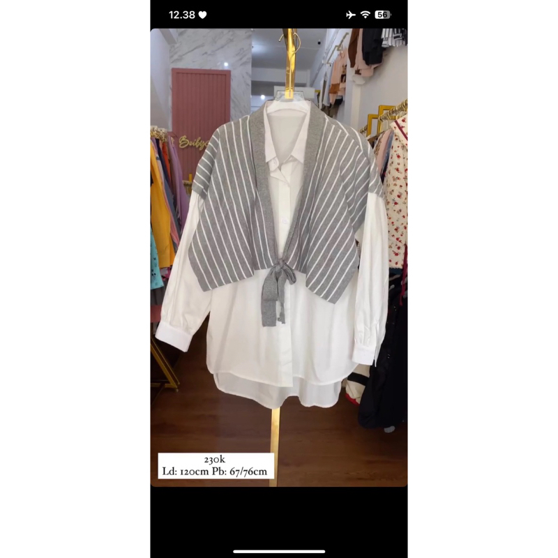 Kemeja Katun Mix Knit Premium