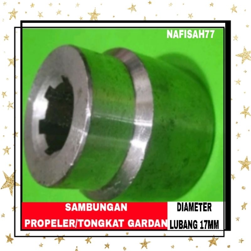 (STOCK TERBATAS)SAMBUNGAN KOPEL TONGKAT GARDAN (DIAMETER 17MM)SAMBUNGAN PROPELER VIAR SAMBUNGAN TONG