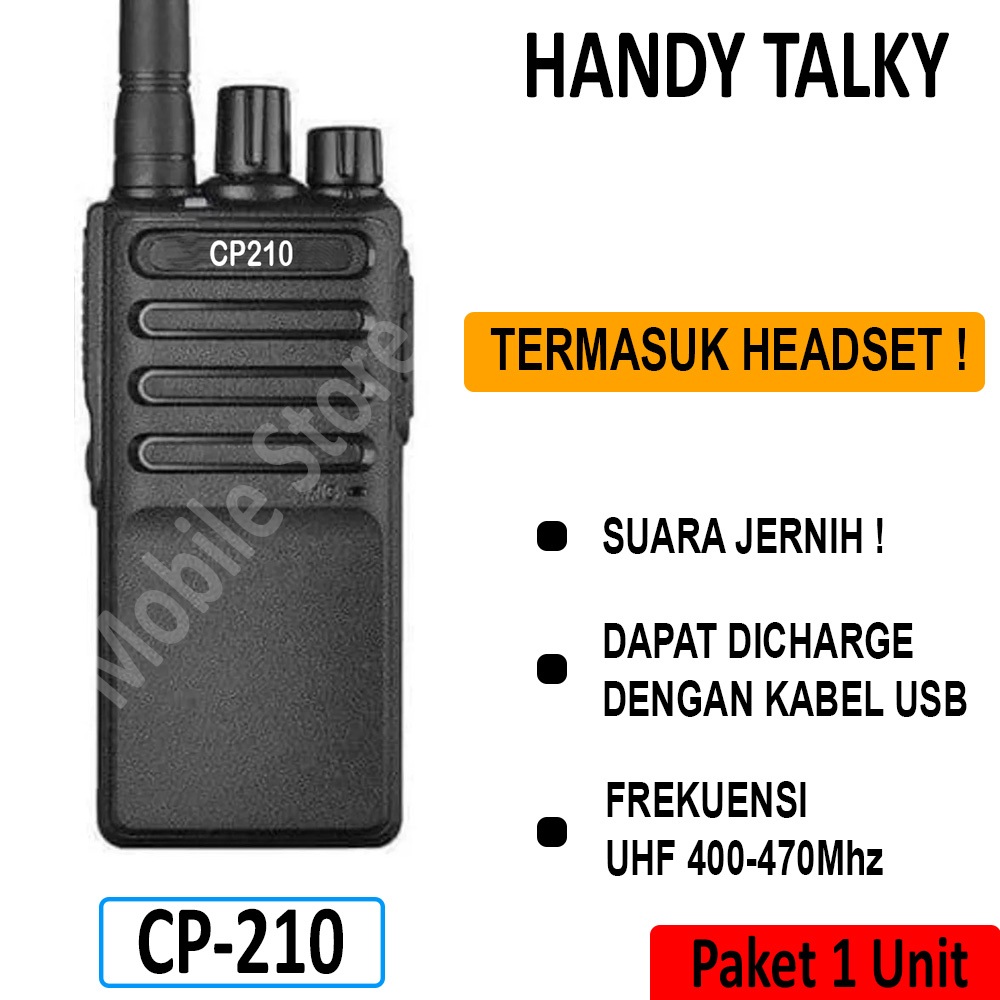 HT Handy Talky Walky Talky CP210 UHF Radio Komunikasi Jarak Jauh + Earset