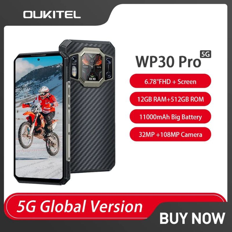 Oukitel WP30 Pro 120W 5G Rugged 12GB+512GB 11000mAh