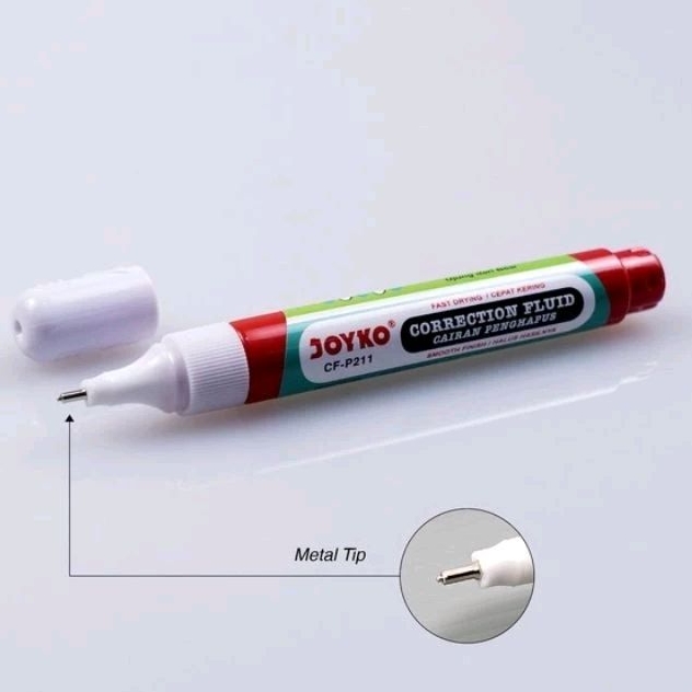 

(PER PCS) Joyko Correction Fluid / Tip Ex Metal Tip CF-P211 / Penghapus Pena / Tip'x Cair / Koreksi Pena / di kota Pontianak