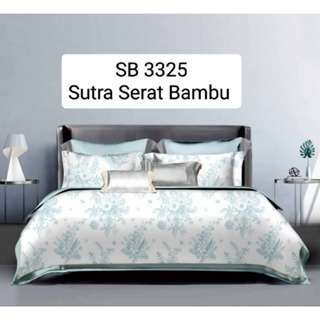 SET SPREI SUTRA ORGANIC 60S MOTIF BUNGA MINIMALIS SEPREI 180x200x40 DAN 200X200X40 SUTRA KINGKOIL