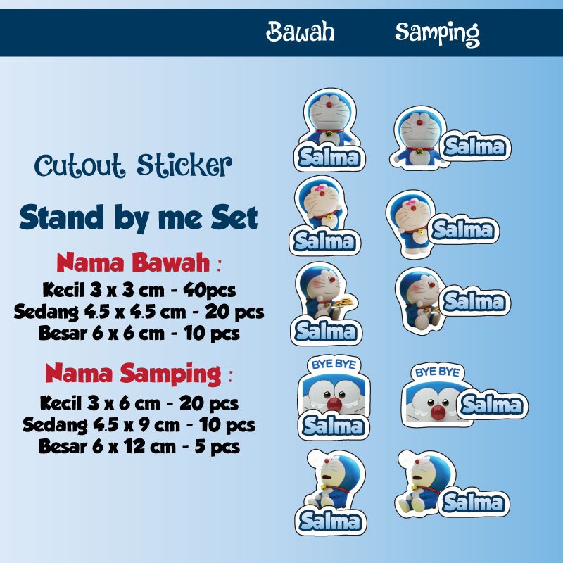 

sticker nama cutout doraemon stand by me