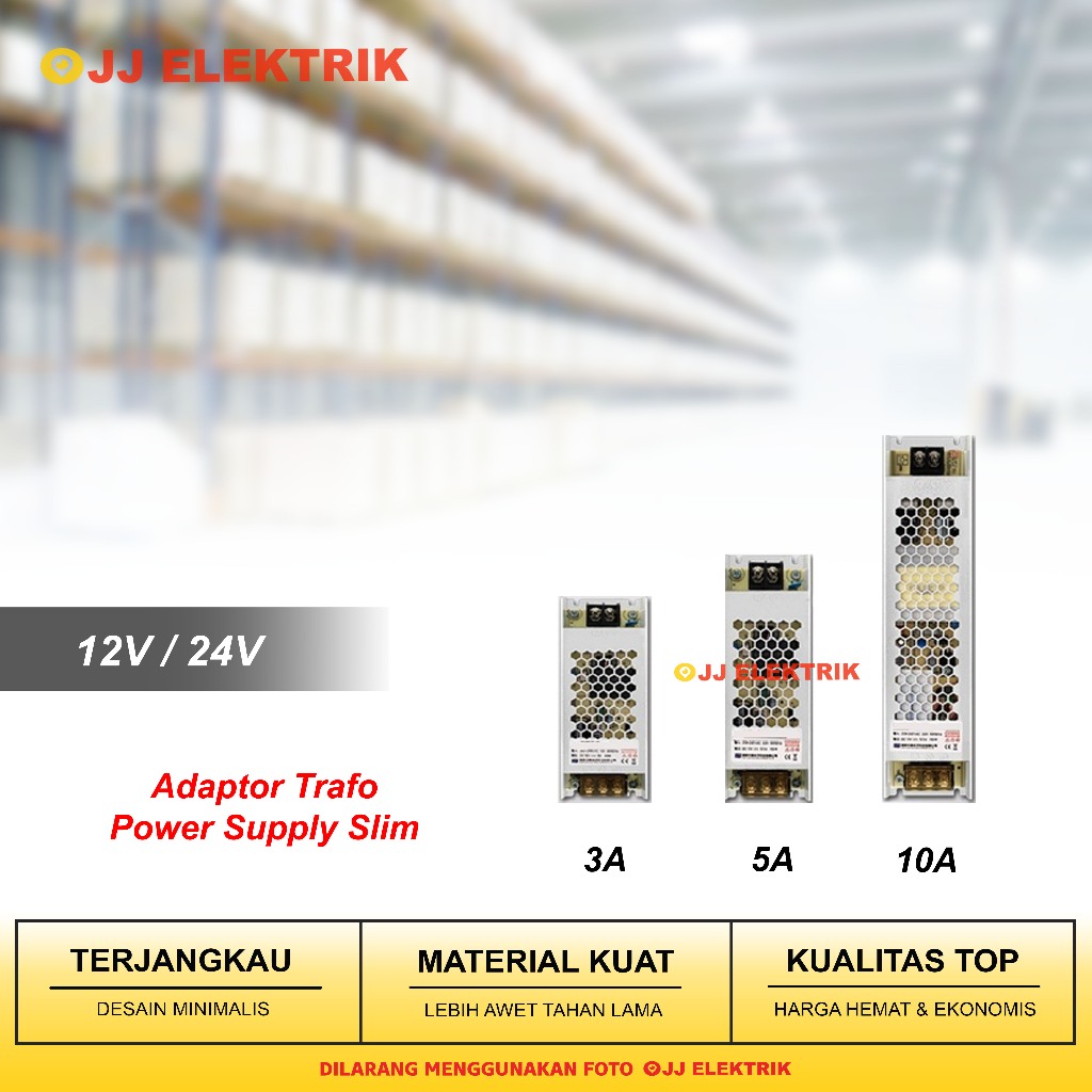 Adaptor Trafo Power Supply Slim 12V 24V 3A 5A 10A 12 Volt 3/5/10 A