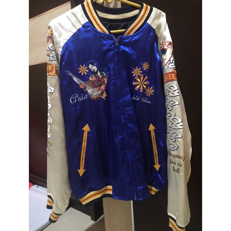 jaket sukajan peaked yellow guitar geisha