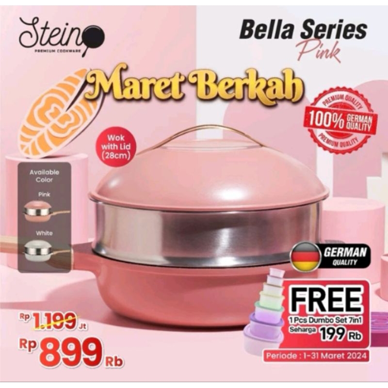 Stein Bella Series kukusan panci Granite Coating Greblon German