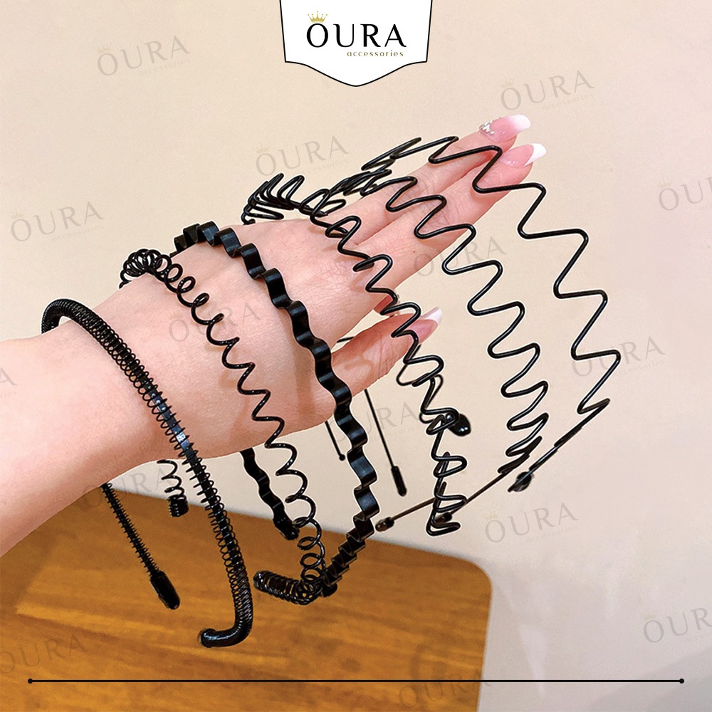 Bando Kawat Bando Sirkam Dewasa Pria Wanita Model Gelombang Sisir Zigzag Ulir Korea Premium Hairband