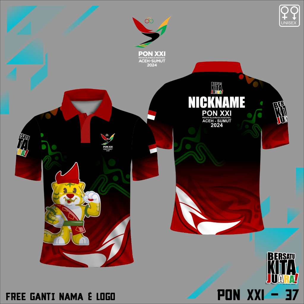 Kaos polo jersey PON Aceh XXI 2024 baju Pon aceh sumut