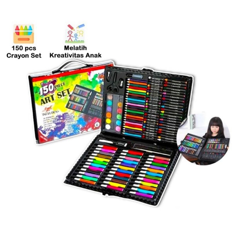 

Crayon Set 150pcs / Alat Menggambar Mewarnai Dan Melukis ||UNK