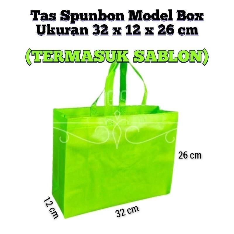 

(TERMASUK SABLON) Goodie Bag Tas Custom Spunbond Model Box 32x26x12 cm / Tas Box Souvenir / Tas Hajatan / Goodie Bag / Tas Hampers / Shopping Bag / Tas Promosi / Tas Seminar