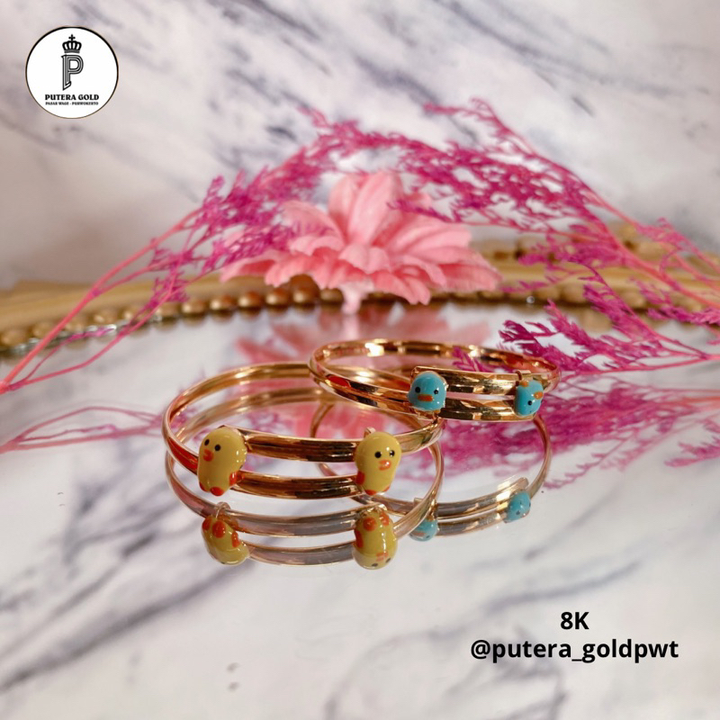 Gelang Baby/Anak Newborn emas asli kadar 8K/375%