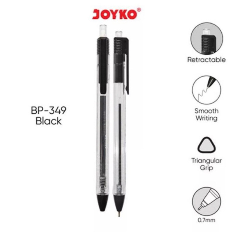

Pulpen pen cetek JOYKO Vokus Trans BP-349 0.7mm 12pcs