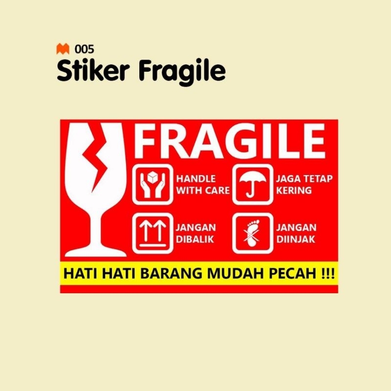 

(100pcs) Stiker Fragille untuk Pengiriman Olshop