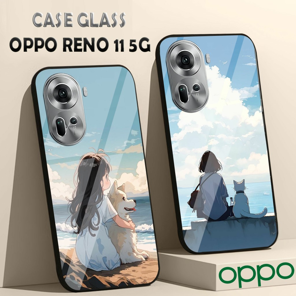 Case Kaca Oppo reno 11 5g - Kesing hp Oppo reno 11 5g - Case Cantik Oppo reno 11 5g - Case Kekinian 