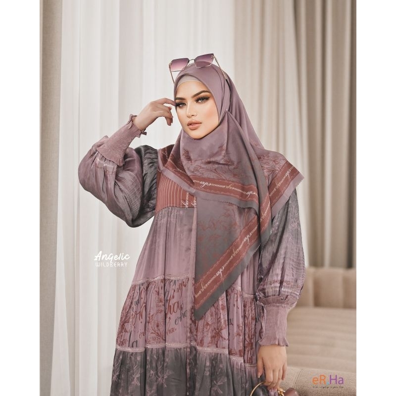 [ER.HA SYARI] GAMIS SYARI TERBARU / DRESS SET BASIC PRINTING " ANGELIC - LEVEL UP " BY ERHA SYARI / 