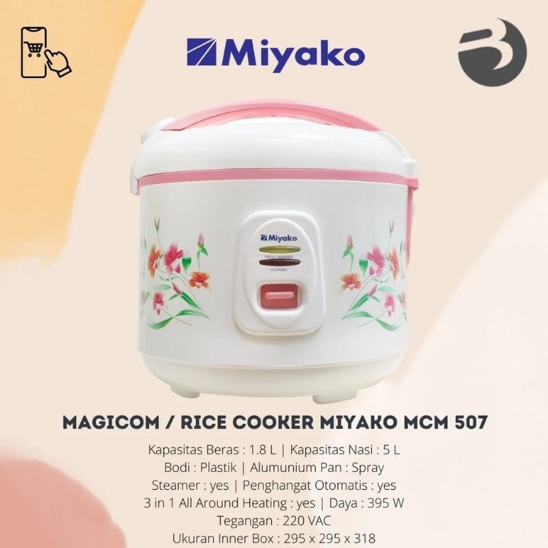 Magic com Rice cooker Penanak nasi Miyako 1.8 liter kembang pink