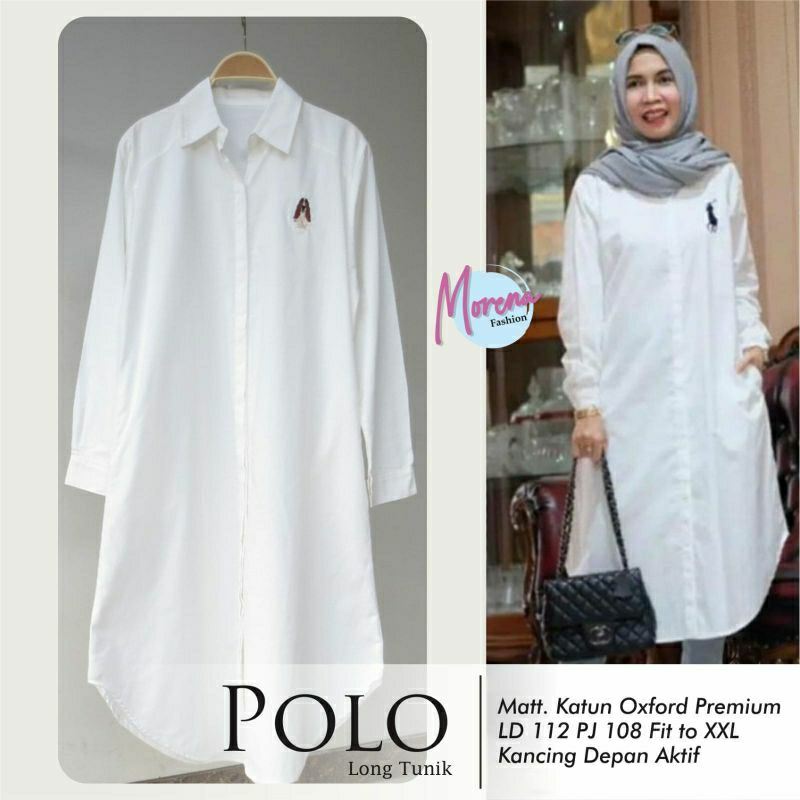 Tunik putih pollo katun LD 110 XL