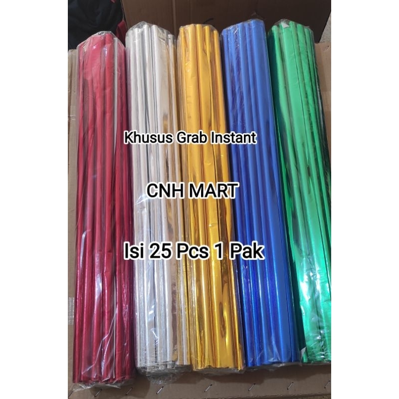 

Kertas Metalik 1 Pak Isi 25 Pcs / Udah Di gulung Siap Di jual