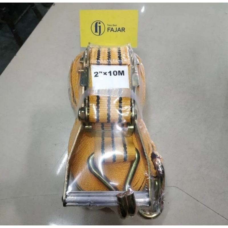 Tali pengikat barang ratchet tie down 2 x 10 M Cargo lashing kotrek tali rachet rechet mobil truk