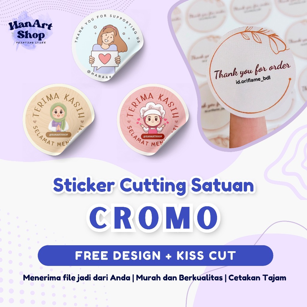 

Sticker Chromo Thankyou Bulat Kemasan Termurah Berkualitas / Sticker Terimakasih / Selamat Menikmati