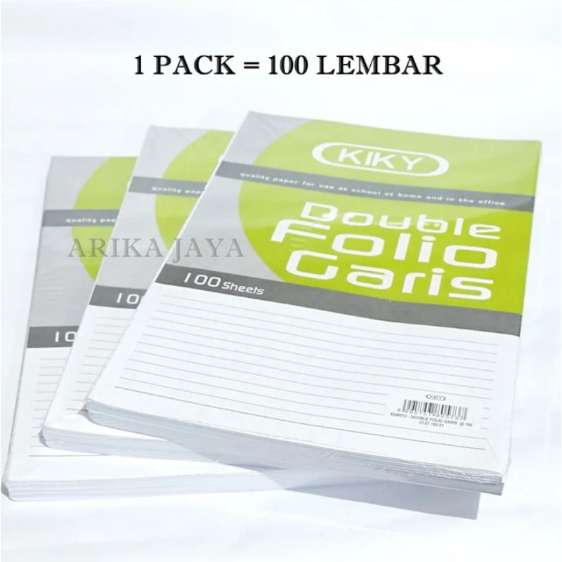 

Kertas Folio KIKY 100 Lembar//Double Folio Garis