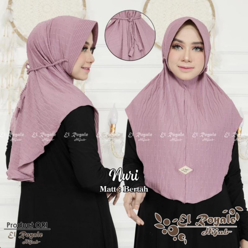 Jilbab Bergo Instan Plisket NURI ORI EL ROYALE HIJAB