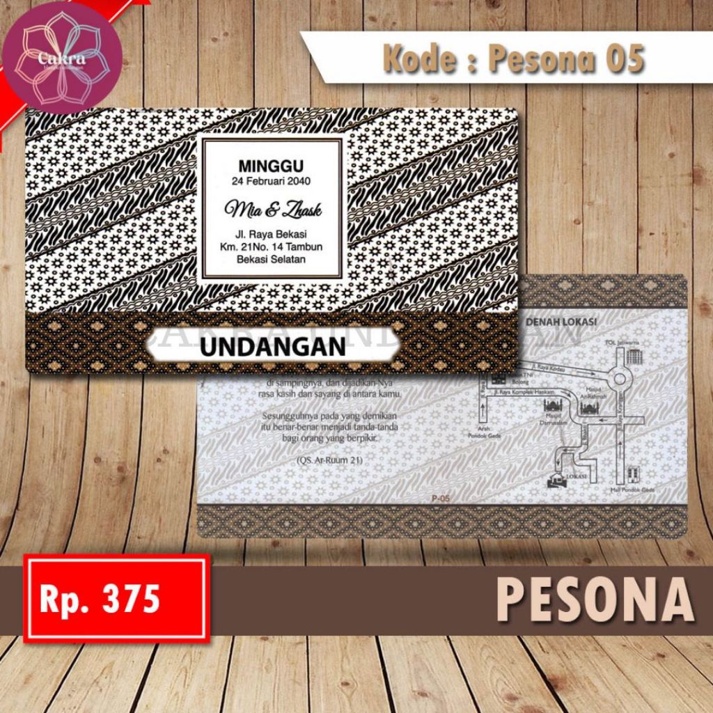 

pesona 05 Blangko Undangan Pernikahan CAKRA