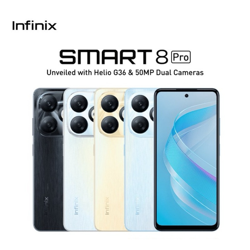 INFINIIX SMART 8 PRO Ram 8+8/128 100% GARANSI RESMI INFINIX INDONESIA