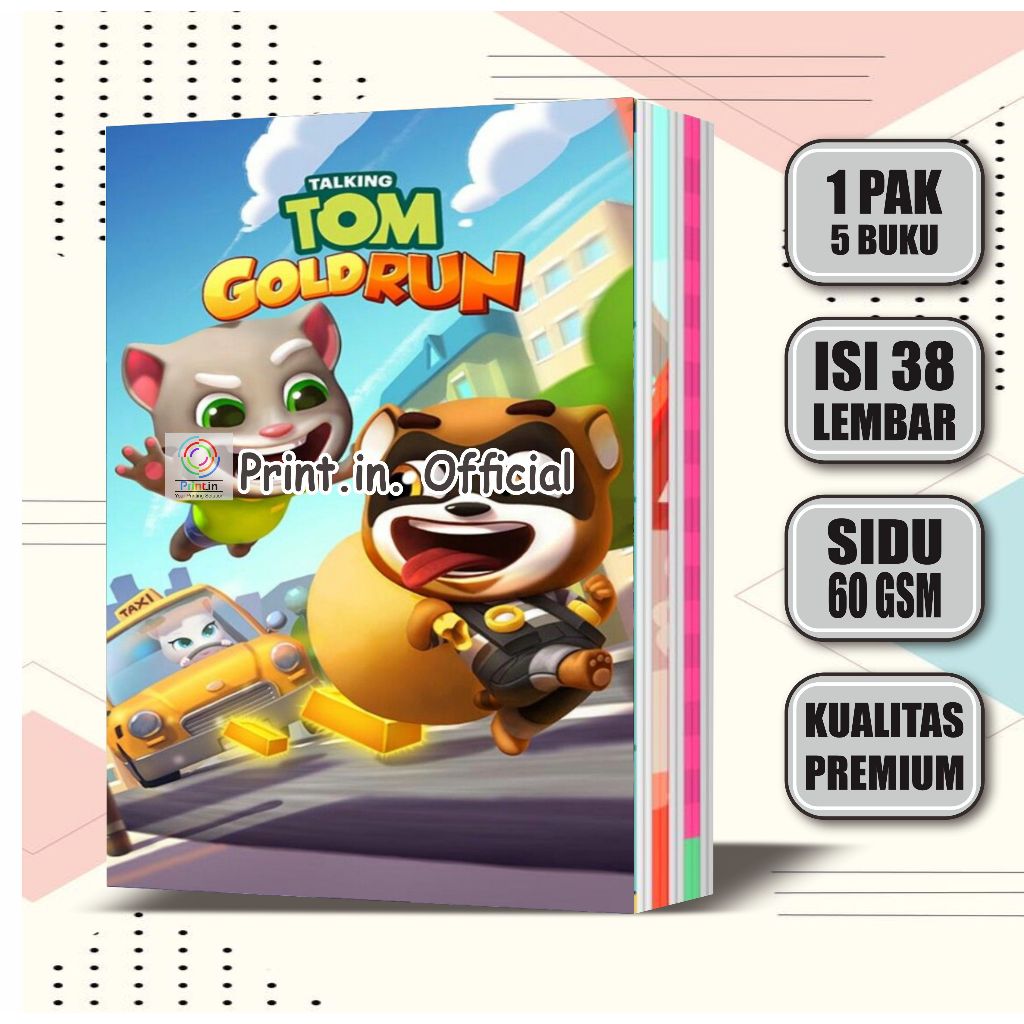 

Buku Tulis Anak Custom My Talking Tom Gold Run 38 Lembar / Buku Tulis Sekolah