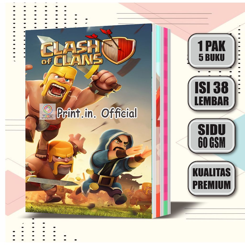 

Buku Tulis Anak Custom Clash of Clans 38 Lembar / Buku Tulis Sekolah