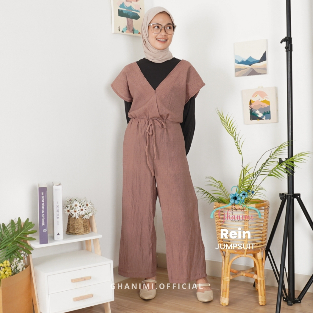 Ghanimi - Rein Jumpsuit / Panjang Polos / Jumpsuit Wanita ala Korea / Setelan Jumpsuit / Overall Wan