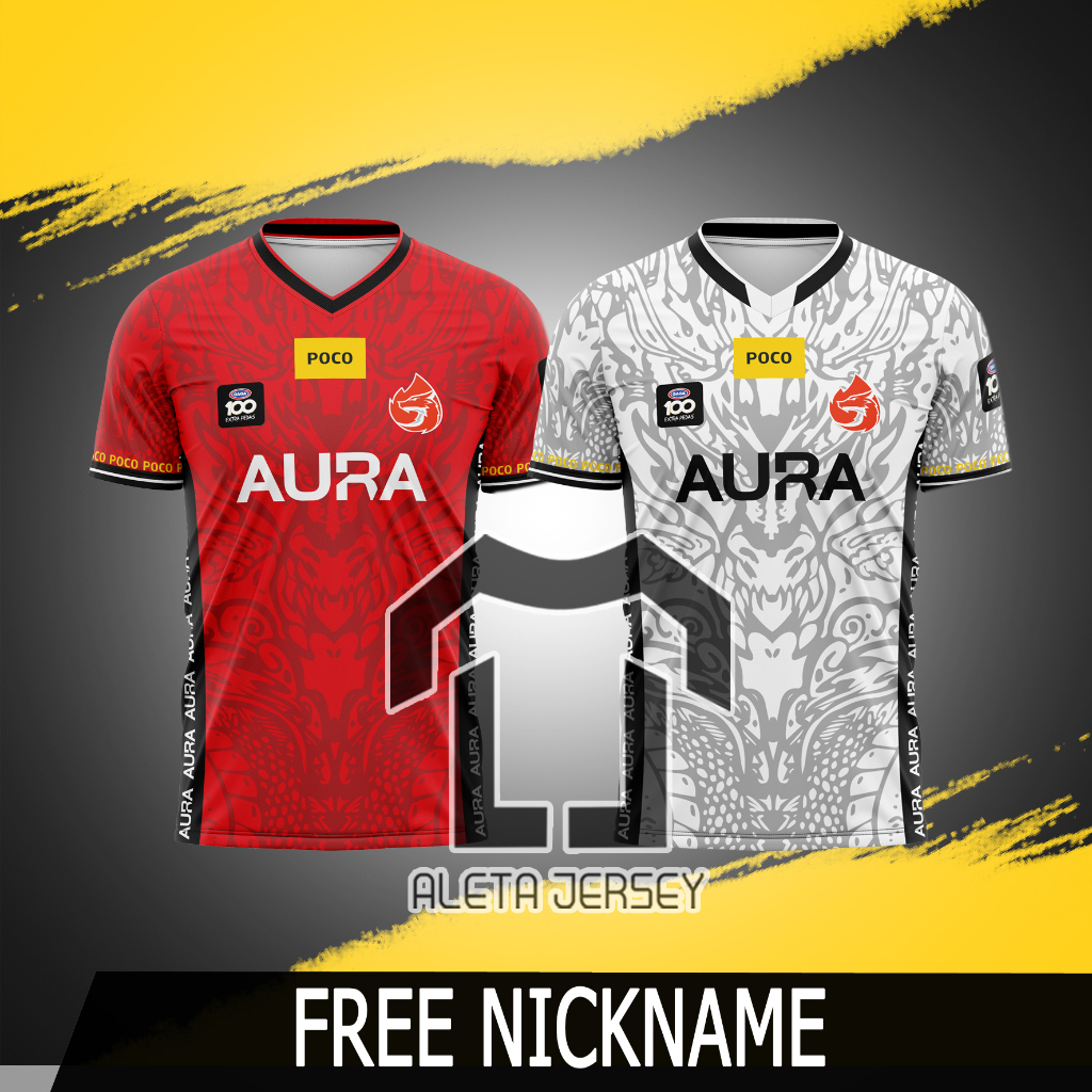 JERSEY AURA FIRE 2024 FREE CUSTOM NICKNAME KUALITAS PREMIUM