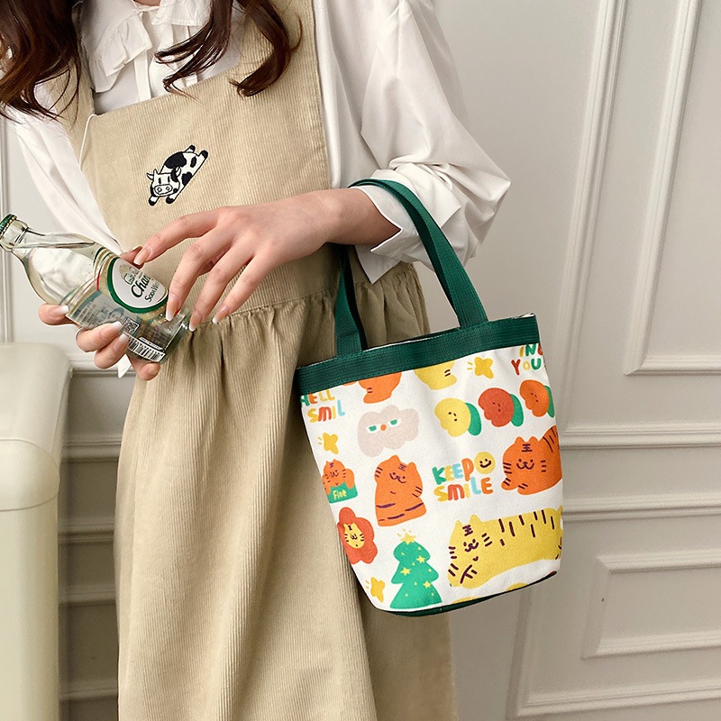 Tas Tenteng Kecil Tas Kosmetik Aksesoris Tas Fashion Bahan Kanvas Tas Buku Notebook