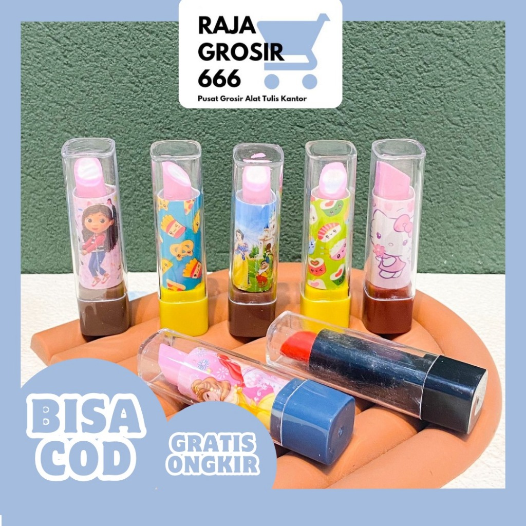 

PENGHAPUS ERASER LIPSTIK DISNEY ER-1232 SOUVERNIR GEMAS penghapus pensil Buah Warna Warni Lucu imut
