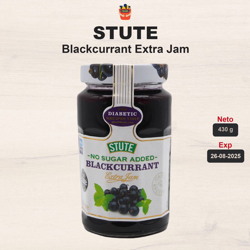 

Stute Blackcurrant Extra Jam 430 gram - Selai Olesan Makanan Roti Rasa Blackcurrant