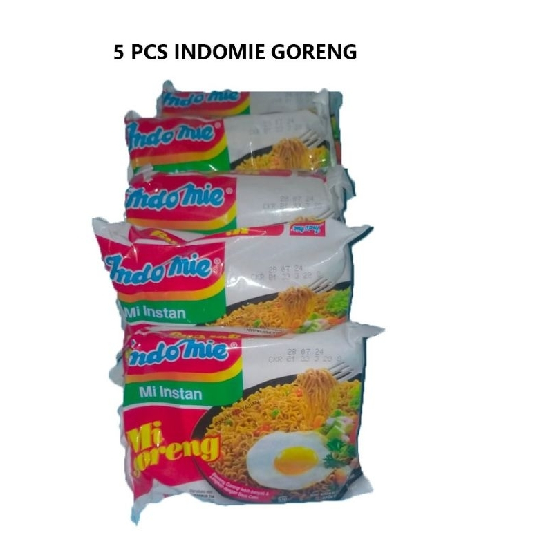 

Indomie Mi Goreng Mie Instan 5 x 85gr / Mie Indomie Goreng / Indomi Goreng 5 Pcs