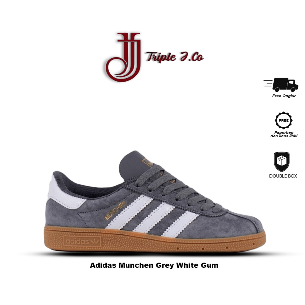 Adidas Munchen Grey White Gum