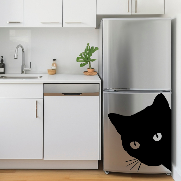 

Stiker Dekorasi Unik Lucu Home Decor Hiasan Kulkas Custom Cutting Sticker Black Cat