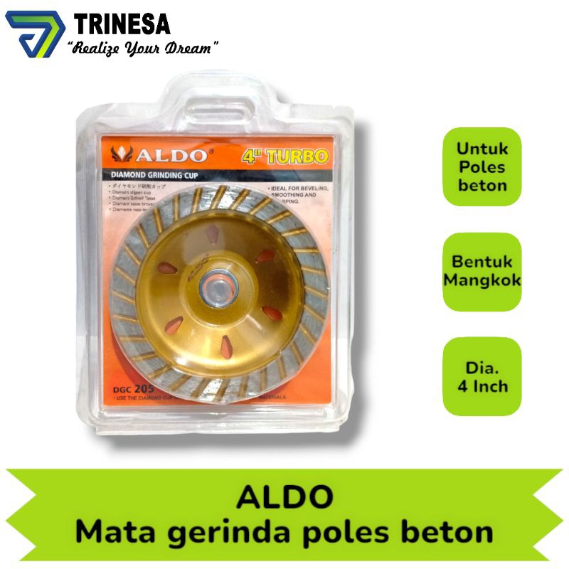 Aldo Mata Gerinda Mangkok 4"-100 mm Turbo / Diamond Cup Wheel 205