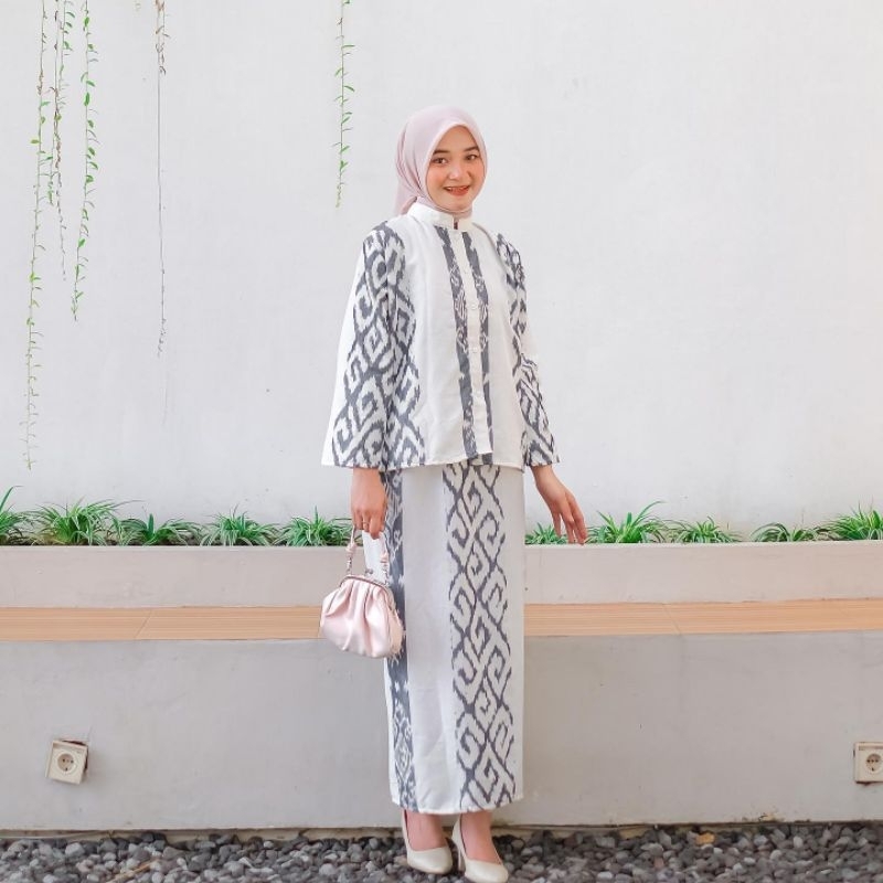 set tenun rok blus wanita