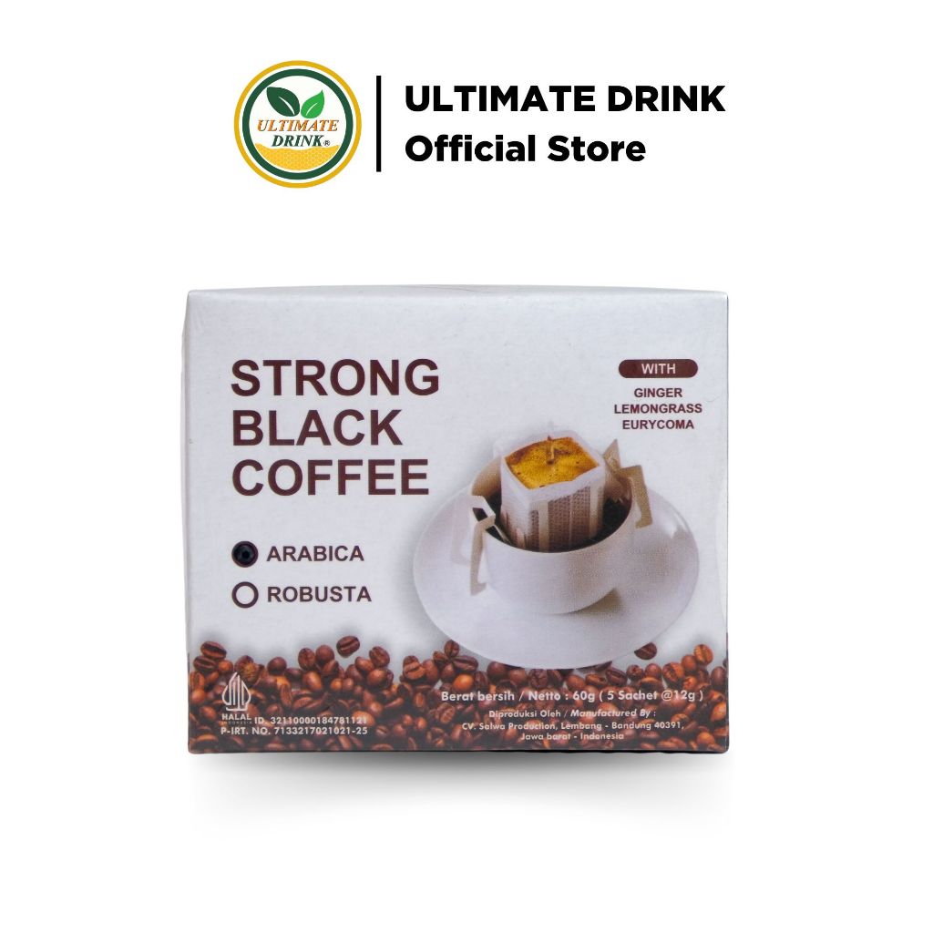 

ULTIMATE DRINK - Strong Black Coffee Dengan Rempah - Rempah (5 sachet @12g)