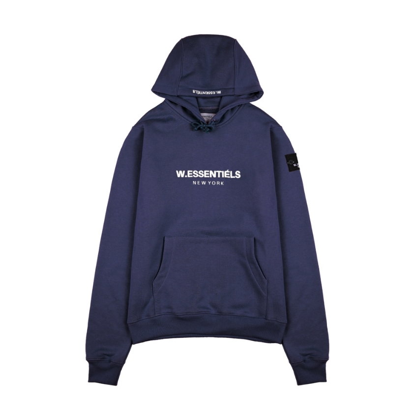 W Essentiels New York Hoodie Oversize Mid Logo Navy - 100% ORIGINAL RESMI