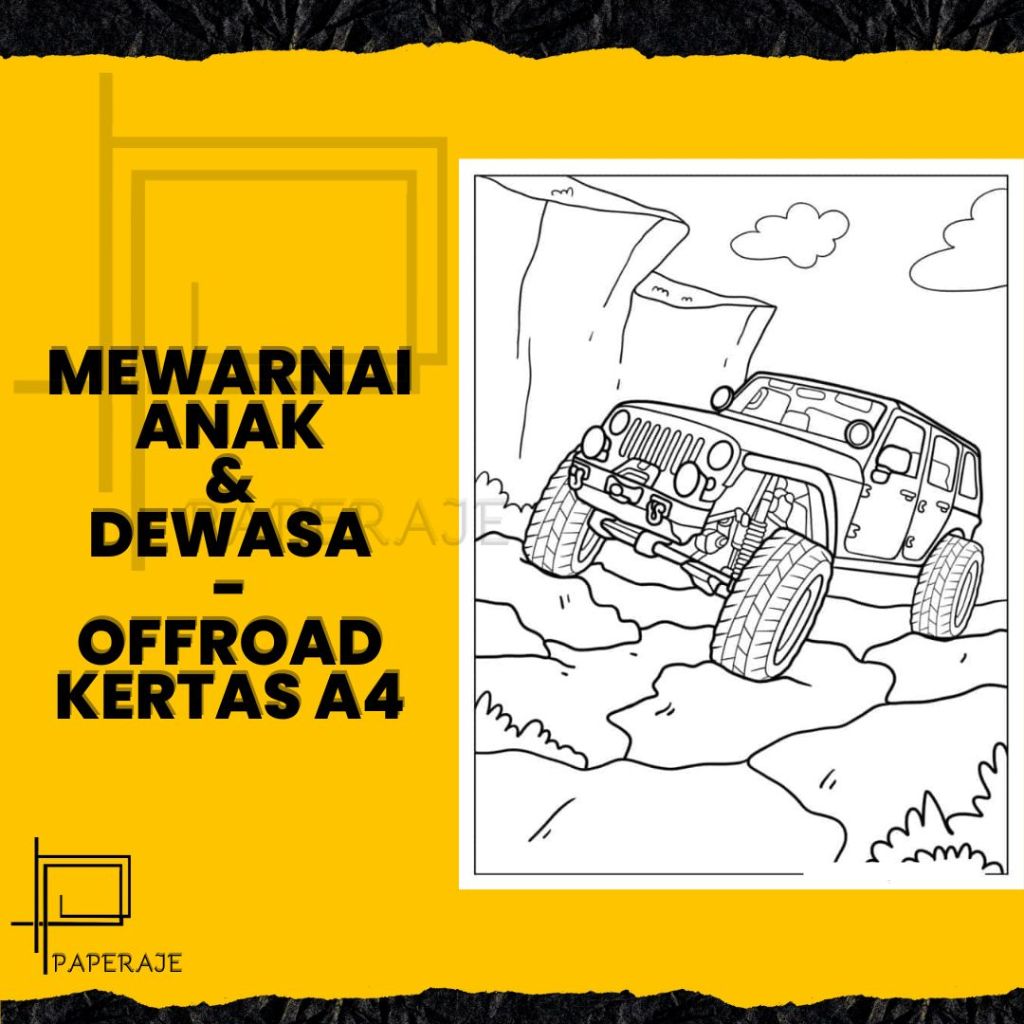 

DIY & CRAFT Gambar Mewarnai Paket 20 Lembar Anak & Dewasa Tema Mobil OffRoad Jeep Kendaraan