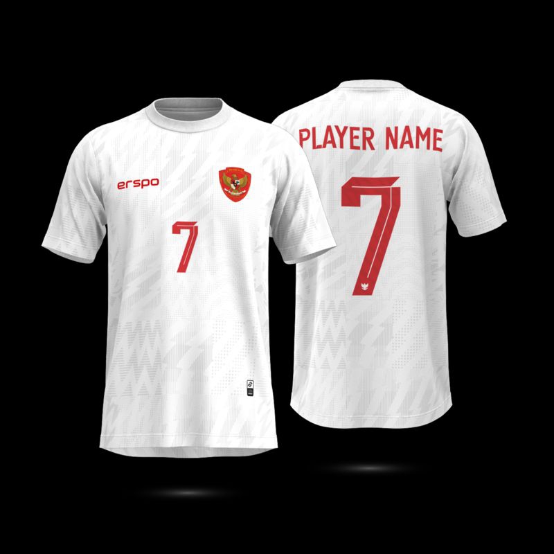 ERSPO Jersey Resmi Timnas Putih Original Supporter (Jersey + Free Custom Nameset)