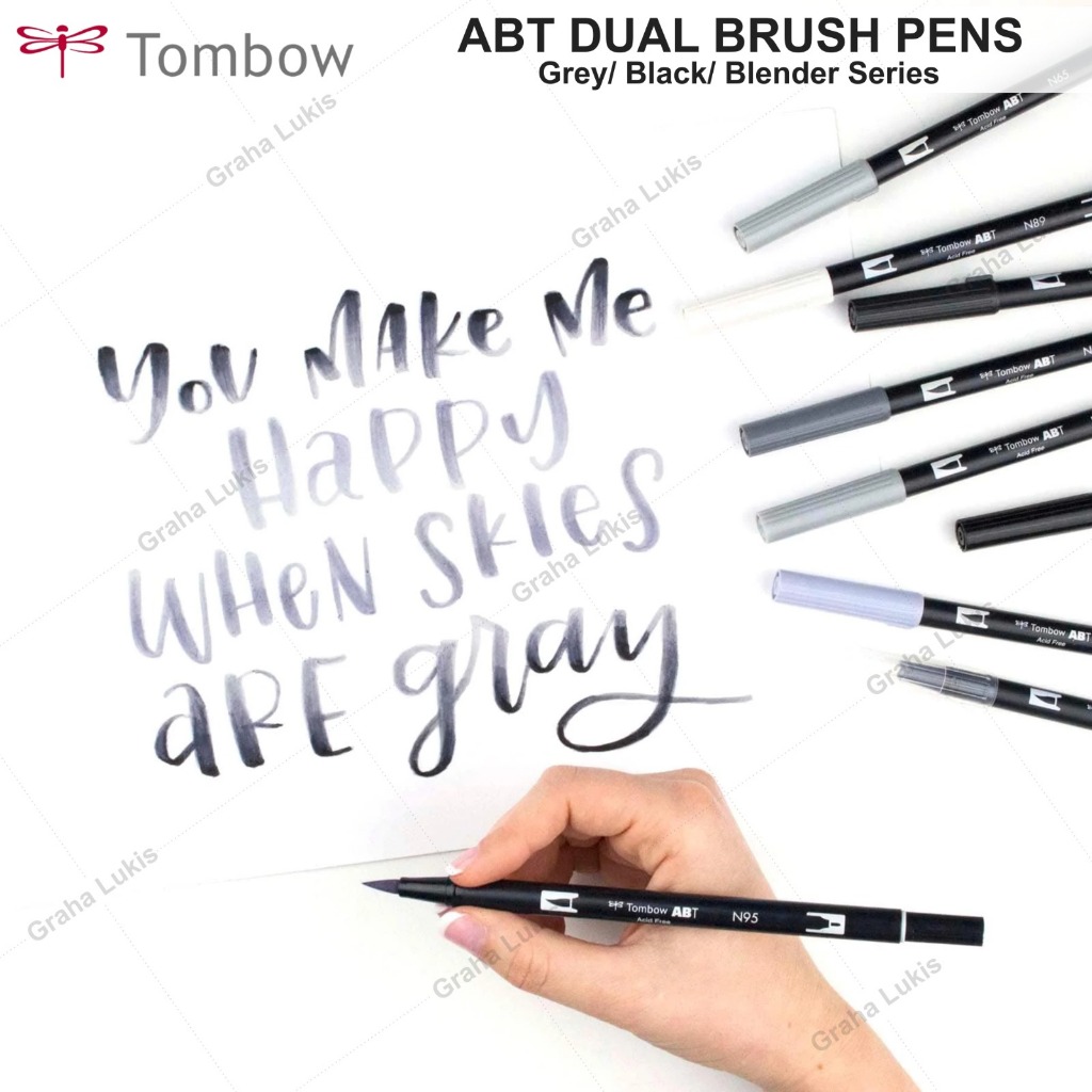 

HJK Tombow ABT Dual Brush Pens Grey / Black / Blender Series